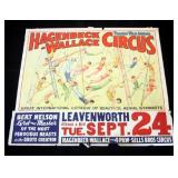 Hagenbeck-Wallace Circus Poster, Great International Coterie of Beautiful Aerial Gymnasts, 41" x 36.