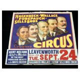Hagenbeck-Wallace and Forepaugh & Sells Brothers Circus Poster, 5 Faces of These Men, 41" x 36.5"