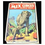 Tom Mix Circus and Wild West Poster, Elephant and Baby Elephant in Wild, 28" x 42", Good Condition