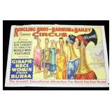 Ringling Bros and Barnum & Bailey Circus Poster, Giraffe Women From Burma, 41.5" x 28", Good