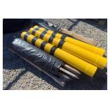 Crash Barrier Post Covers, Qty 3, Wood Posts, And Plastic Sheets