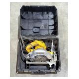 DeWalt 7.25" Corded Circular Saw, Model DW368, In Hard Sided Case, Powers On 