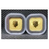2016 Australia 1/10th Gold $15 Square Map Coins, Qty 2