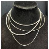 Stauer Silver Hope Necklace, Sarah Coventry And Chaps Silver Toned Necklaces, Italian Silver Necklac