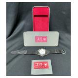 Swiss Army Equipped Officers Automatic Wrist Watch With Nylon Band, Includes Original Storage Case