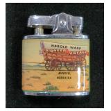 Crown Marlin 39-A, Omega Harold Warp Pioneer Village, And Continental Butane Pocket Lighters