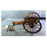 Fireable Black Powder Scale Model Napoleon Cannon, With 19 Lead Balls And Accessories, Approx 15" Ba