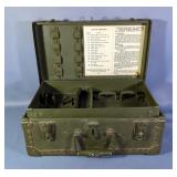 1945 U.S Military Barber Field Kit Trunk, Approx 6.5" x 15" x 9", Includes Removable Tray
