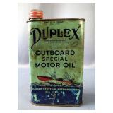 Vintage Duplex Outboard Special Motor Oil, One Quart, Some Contents, Local Pickup Only 