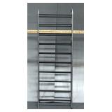 Storage Rack Converted Into Fishing Pole Holder, Approx 62" x 87", Each Shelf Can Hold Approx 6 Rods