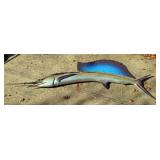 Decorative Sailfish Wall Mount, 105" Long x 43", Sail is Detached, Some Wear And Damage