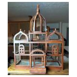 Victorian Wood And Wire Birdcage, 25" x 19" x 10.5"