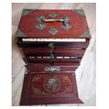 intage Mahjong Game Set, Includes Tiles And Carrier