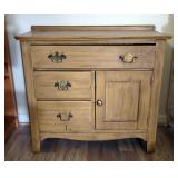 Three Drawer Wash Stand With Lower Cabinet, 29.5" x 32" x 16"