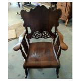 Hand Crafted Wood Rocking Chair, 37”x 24” x 31”