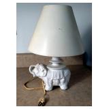 Ceramic Elephant Lamp. Powers On
