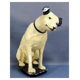 Vintage RCA Plaster Nipper Dog, 14.5" Tall