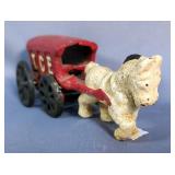 Cast Iron Horse And Ice Wagon, 7.5" Long