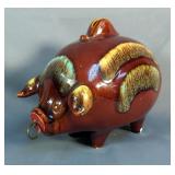 Hull Ceramic Piggy Bank, 8" Tall