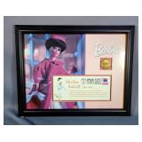 Silken Flame Barbie First Day Of Issue Stamp With USPS Limited Edition Postmark Gallery Medallion, P