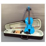 Painted Violin, Believed To Be Mendini In hard Sided Carry Case, Includes Bow, Strings, Tuner And Mo
