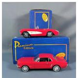 Welly Die Cast Premium Edition 1964 1/2 Ford Mustang, 1/24 Scale And 1967 Chevrolet Corvette, 1/24 S