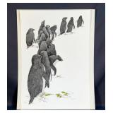 Peter Parnall "Adelie Penguins" The Greenwich Workshop Serigraph, Signed And Numbered 649/1000, 18" 