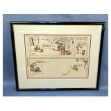 Calvin And Hobbes Framed, Matted Under Glass, 12-31-1995 Last Cartoon To Appear In The Kansas City S