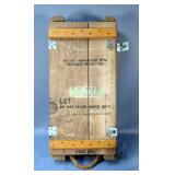 RG Bennett Box Co Feb 1953 Rocket Ammunition Box With Rope Handles, 6" x 30" x 14"