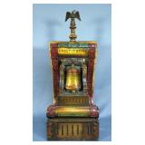 Liberty Bell Constitution Scroll Statue, With Brass Eagle Topper, 24" x 9" x 8"