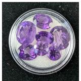 Amethyst Multi-Faceted Oval And Round Cut Gemstones, Qty. 7 - 17 Total Carat Weight