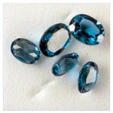 Topaz Multi-Faceted Oval Cut Gemstones - 5.55 Total Carat Weight