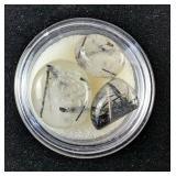 Tourmalinated Quartz Gemstones, 1 With Internal Fracture - 25.65 Total Carat Weight