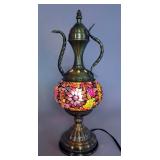  Turkish Mosaic Bronze Finish Teapot Accent Light, 15"