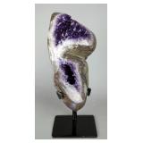 Uruguayan Amethyst Geode On Metal Display Stand, 11.25", 6.18lbs