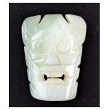 Carved Jade Warrior Mask Belt Buckle