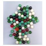 Rare Greenies And Reds Marbles