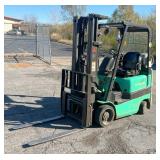 Mitsubishi Forklift, Model FGC15K, 6350 lb Truck Weight, 188" Max Fork Height, 8991 Hours Showing On