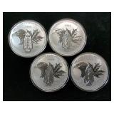 2017 Canada First Special Service Force Premier $2 Silver Coins, Qty 4, Each Is 1/2 oz .9999 Fine Si