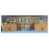 Glass Jar Assortment, Various Brands, Styles, And Sizes, Approx Qty 38, Some Have Lids 