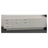 Metal Double Pedestal Desk with Composite Top, 29"T x 72"W x 24"D and Robert John Credenza, 25.75"T 