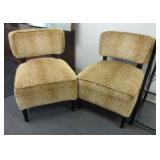 Low Back Leopard Print Side Chairs, Qty 2