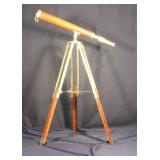 Wood and Brass Tripod Telescope