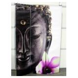 Printed Canvas Buddha Screen/Room Divider, Pictures on Both Sides 48"W x 71"H