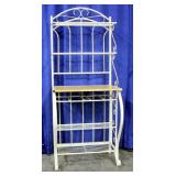 Metal Bakers Rack with Wooden Microwave Stand 28"W x 68.5"H