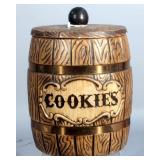 Cookie Jar Lot- McCoy Style Cookie Jug, McCoy Style Kookie Kettle, Treasure Craft Cookie Barrel