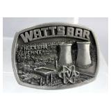 Watts Bar Nuclear Power Plant Belt Buckle, Tennessee Valley Authority, Spring City TN