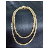Braided 14K Gold Chain, 30", Marked Pat. 3308517