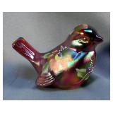 Stretched Glass Fenton Handpainted Basket Vase, Handpainted By S. Hart, 10" x 5.5" And Fenton Irrede