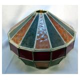 Leaded Glass Pendant Lampshade, 10.5" x 16"